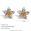 Wholesale Women's Stainless Steel Electroplated Flower Earrings And Twotone Ring Accessories