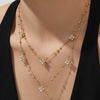 Wholesale Women's Stainless Steel Electroplated Flower Jewelry Set Including Necklace Bracelet And Earrings