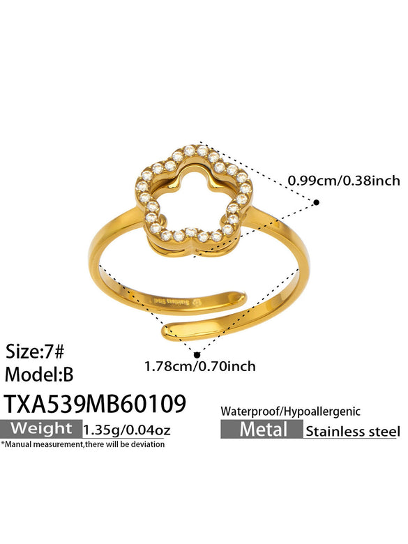 Wholesale Women's Stainless Steel Electroplated Flower Jewelry Set Including Necklace Bracelet And Earrings