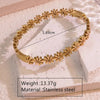 Wholesale Women's Stainless Steel Electroplated Flower Jewelry Set With Daisy Earrings Necklace And Bracelet