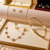Wholesale Women's Stainless Steel Electroplated Flower Jewelry Set With Daisy Earrings Necklace And Bracelet