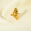 Wholesale Women's Stainless Steel Electroplated Flower Open Ring Jewelry