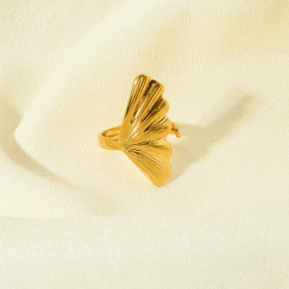 Wholesale Women's Stainless Steel Electroplated Flower Open Ring Jewelry