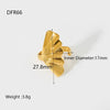 Wholesale Women's Stainless Steel Electroplated Flower Open Ring Jewelry