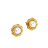 Wholesale Women's Stainless Steel Electroplated Flower Stud Earrings With Geometric French Retro Style