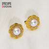 Wholesale Women's Stainless Steel Electroplated Flower Stud Earrings With Geometric French Retro Style