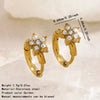 Wholesale Women's Stainless Steel Electroplated Flower Zircon Diamond Earrings Fashionable Jewelry Accessories