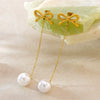 Wholesale Women's Stainless Steel Electroplated Geometric And Flower Bowknot Tassel Pendant Earrings
