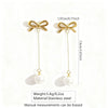 Wholesale Women's Stainless Steel Electroplated Geometric And Flower Bowknot Tassel Pendant Earrings