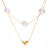Wholesale Women's Stainless Steel Electroplated Geometric And Heart Shape Tassel Pearl Necklace Jewelry