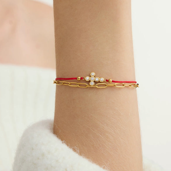 Wholesale Women's Stainless Steel Electroplated Geometric Cross Bracelet Jewelry