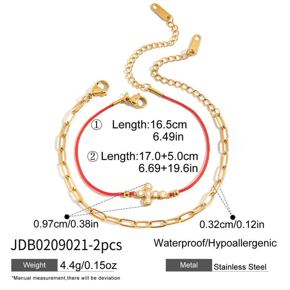 Wholesale Women's Stainless Steel Electroplated Geometric Cross Bracelet Jewelry