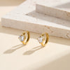 Wholesale Women's Stainless Steel Electroplated Geometric Diamond Studded Ear Cuffs And Earrings