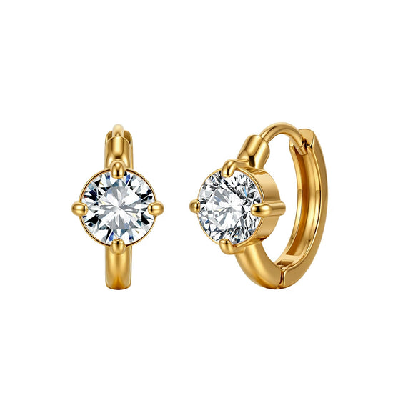 Wholesale Women's Stainless Steel Electroplated Geometric Diamond Studded Ear Cuffs And Earrings