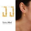 Wholesale Women's Stainless Steel Electroplated Geometric Ferris Wheel Ushaped Earrings With Niche Design Sense