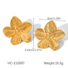 Wholesale Women's Stainless Steel Electroplated Geometric Flower Earrings