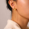 Wholesale Women's Stainless Steel Electroplated Geometric Fourpointed Star Tassel Earrings