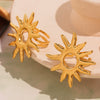 Wholesale Women's 316L Stainless Steel Electroplated Geometric Gold Sun Opening Finger Ring Fashion Minimalist Style