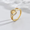 Wholesale Women's Stainless Steel Electroplated Geometric Hollow Tree Of Life Stackable Ring