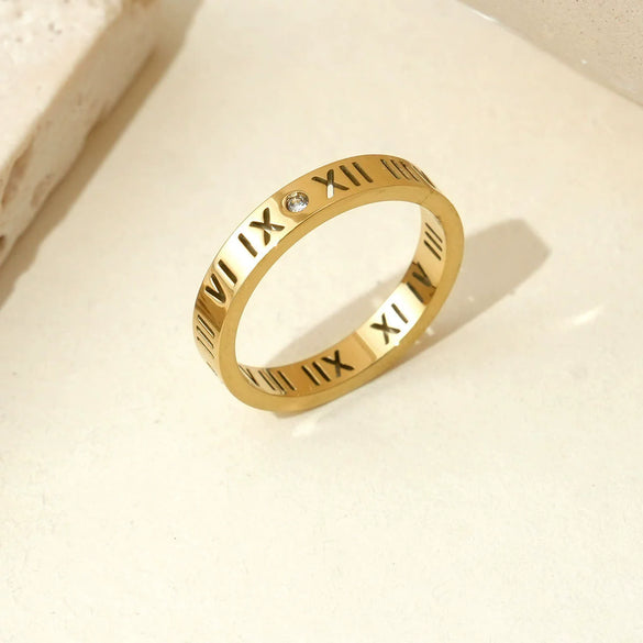Wholesale Women's Stainless Steel Electroplated Geometric Hollow Tree Of Life Stackable Ring