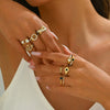 Wholesale Women's Stainless Steel Electroplated Geometric Hollow Tree Of Life Stackable Ring