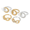 Wholesale Women's Stainless Steel Electroplated Geometric Horseshoe Buckle Open Ring Accessories