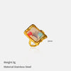 Wholesale Women's Stainless Steel Electroplated Geometric Light Luxury Flower Ring Jewelry