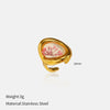 Wholesale Women's Stainless Steel Electroplated Geometric Light Luxury Flower Ring Jewelry