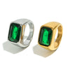 Wholesale Women's Stainless Steel Electroplated Geometric Lines Square Diamond Ring Jewelry Accessories