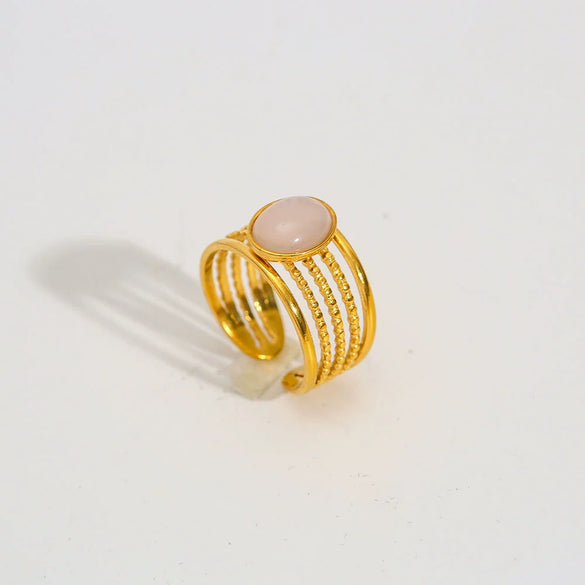 Wholesale Women's Stainless Steel Electroplated Geometric Open Ring Retro Style