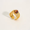 Wholesale Women's Stainless Steel Electroplated Geometric Open Ring Retro Style
