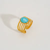 Wholesale Women's Stainless Steel Electroplated Geometric Open Ring Retro Style