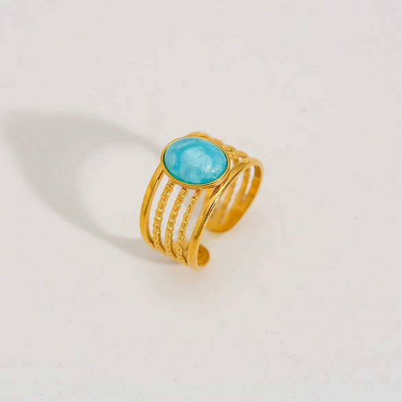 Wholesale Women's Stainless Steel Electroplated Geometric Open Ring Retro Style