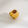 Wholesale Women's Stainless Steel Electroplated Geometric Open Ring Retro Style