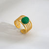 Wholesale Women's Stainless Steel Electroplated Geometric Open Ring Retro Style