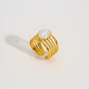 Wholesale Women's Stainless Steel Electroplated Geometric Open Ring Retro Style