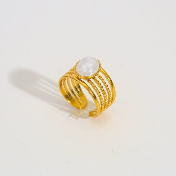 Wholesale Women's Stainless Steel Electroplated Geometric Open Ring Retro Style