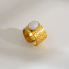 Wholesale Women's Stainless Steel Electroplated Geometric Open Ring Retro Style