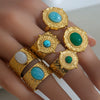 Wholesale Women's Stainless Steel Electroplated Geometric Open Ring Retro Style