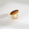Wholesale Women's Stainless Steel Electroplated Geometric Open Ring Retro Style