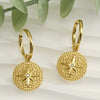 Wholesale Women's 316L Stainless Steel Electroplated Geometric Star Diamond Earrings With 18K Gold Plating