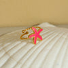 Wholesale Women's Stainless Steel Electroplated Geometric Starfish Open Ring Jewelry