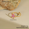 Wholesale Women's Stainless Steel Electroplated Geometric Starfish Open Ring Jewelry