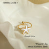 Wholesale Women's Stainless Steel Electroplated Geometric Starfish Open Ring Jewelry