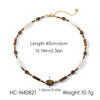 Wholesale Women's Stainless Steel Electroplated Geometric Tiger's Eye Beaded Clavicle Necklace