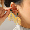 Wholesale Women's Stainless Steel Electroplated Geometric Water Drop Earrings