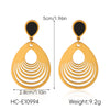Wholesale Women's Stainless Steel Electroplated Geometric Water Drop Earrings