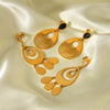Wholesale Women's Stainless Steel Electroplated Geometric Water Drop Earrings