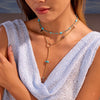 Wholesale Women's Stainless Steel Electroplated Geometric Yshaped Beaded Necklace Jewelry