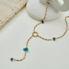 Wholesale Women's Stainless Steel Electroplated Geometric Yshaped Beaded Necklace Jewelry